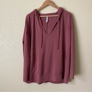 Fabletics Mauve Long-Sleeve Lightweight Hoodie
